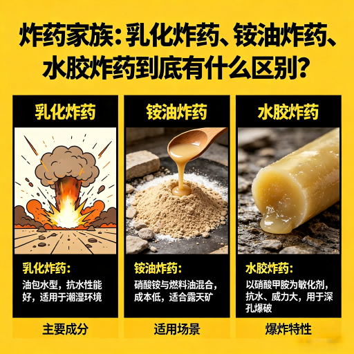 焦作炸药家族：乳化炸药、铵油炸药、水胶炸药到底有什么区别？